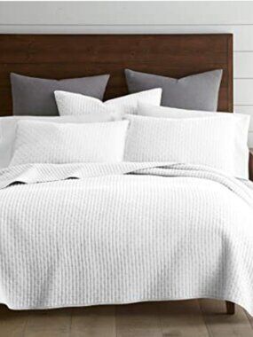Levtex Home - Cross Stitch Quilt Set - 100% Cotton - Twin Quilt (68x86in.) + 1 S